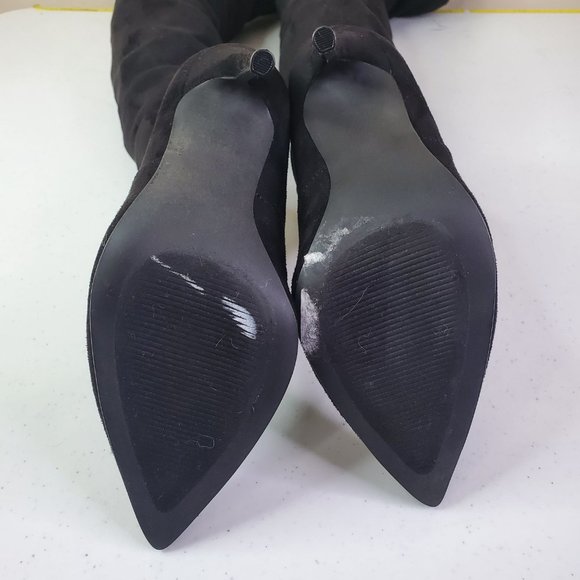 Steve Madden Womens Black Stretchy Cushioned Dominique Pointed Toe Stiletto Boot - Picture 7 of 8